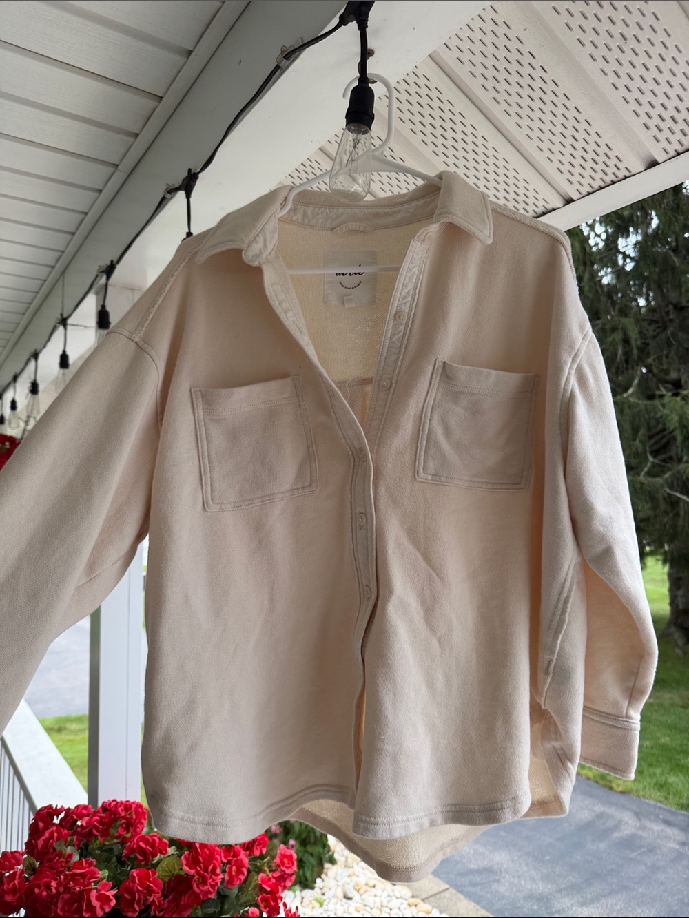aerie Cream Women’s Casual Button-Down